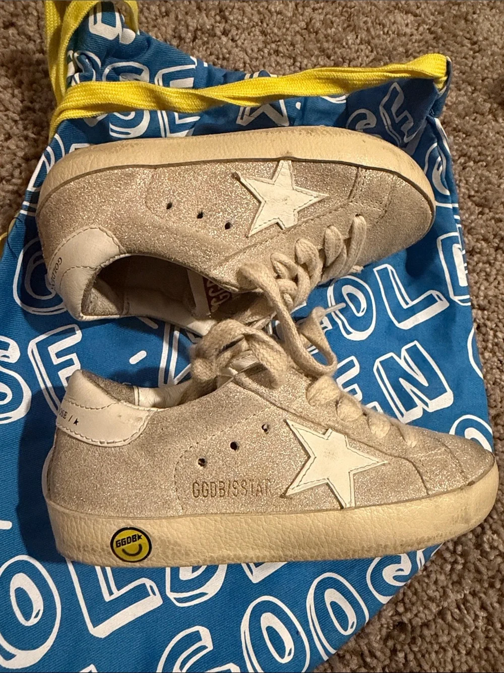Golden Goose Kids Glitter Cream Star Sneakers